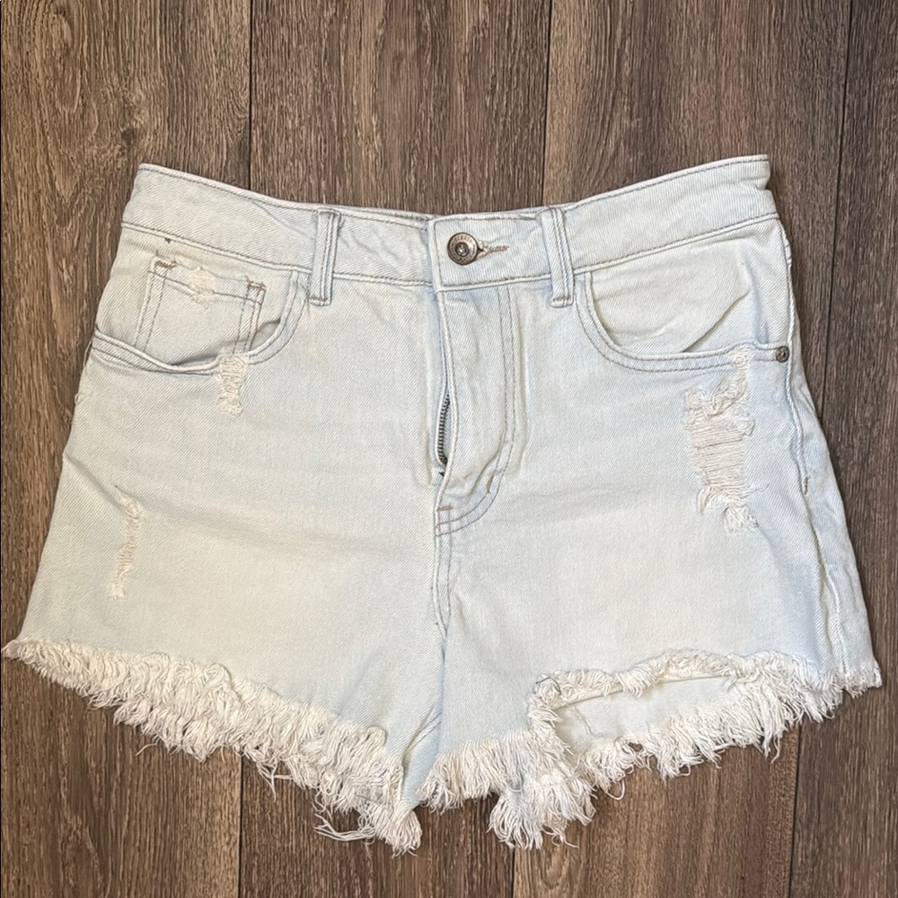 Rewash Light Blue Distressed Denim Shorts Size 28